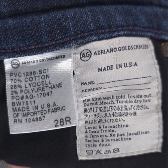 AG ADRIANO GOLDSCHMIED THE STEVIE SLIM STRAIGHT Jeans USA🇺🇸MADE Size 28R - Picture 10 of 11